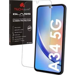 TechGear GLASS for Samsung Galaxy A34 5G, Tempered Glass Screen Protector Cover [9H Hardness] [Crystal Clarity] [Scratch-Resistant] [No-Bubble]